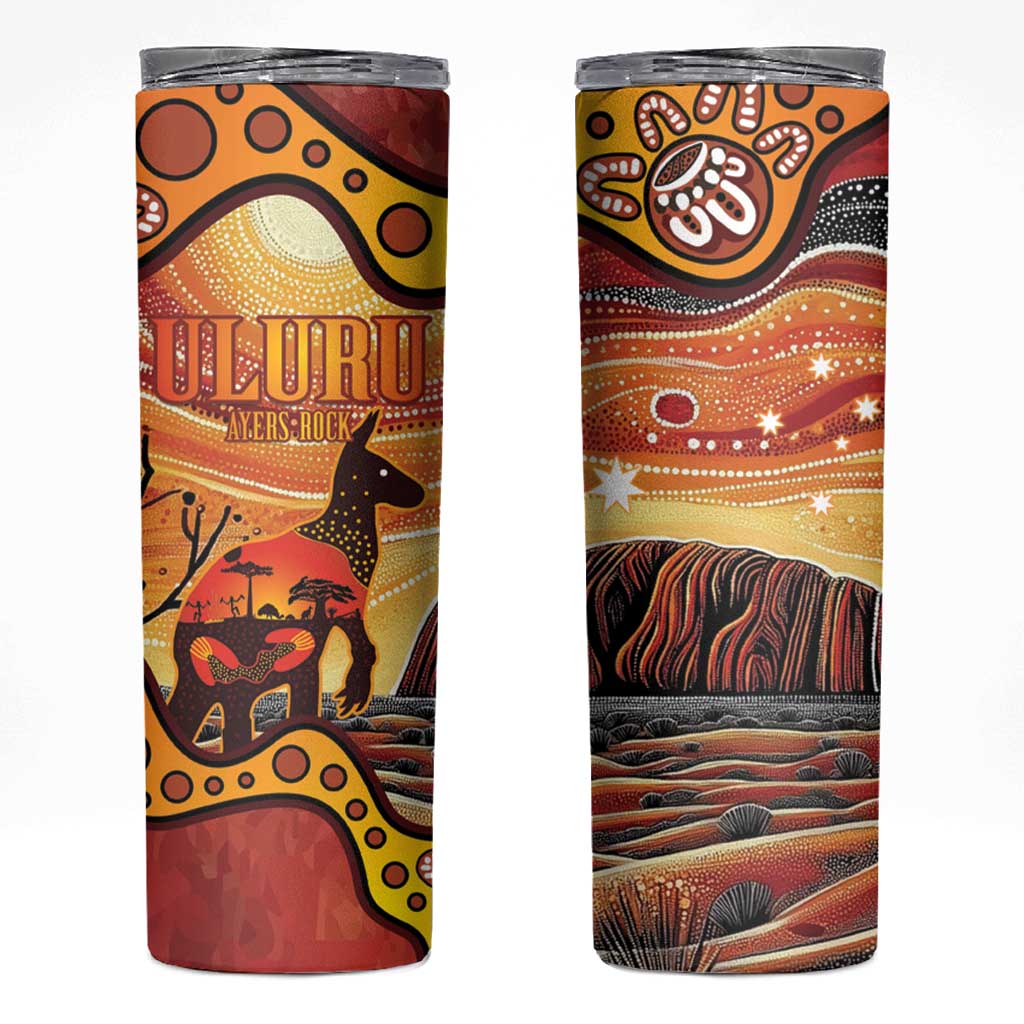 Northern Territory Uluru Skinny Tumbler Ayers Rock Kangaroo Aboriginal Art
