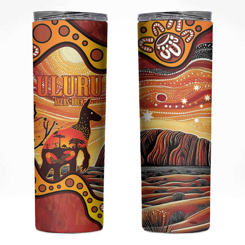 Northern Territory Uluru Skinny Tumbler Ayers Rock Kangaroo Aboriginal Art