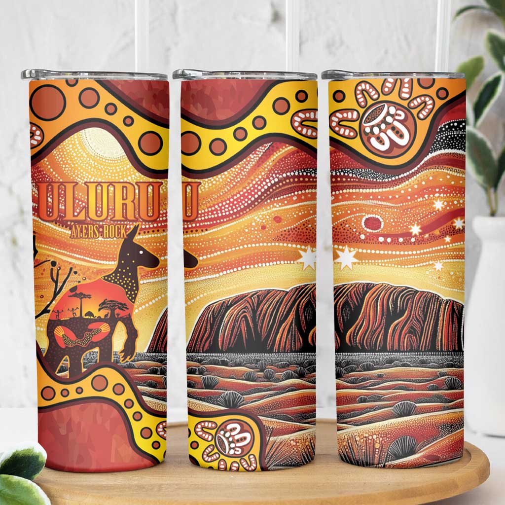 Northern Territory Uluru Skinny Tumbler Ayers Rock Kangaroo Aboriginal Art