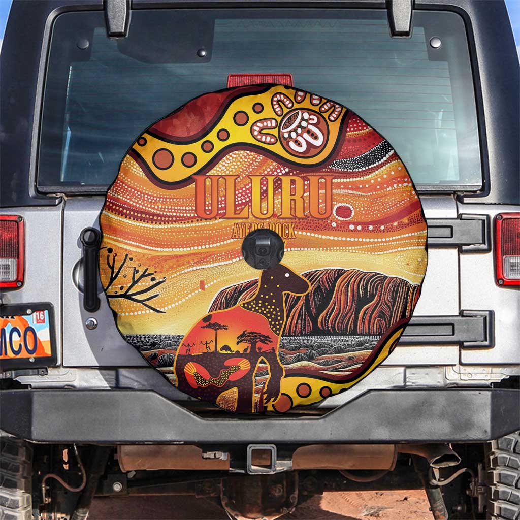 Northern Territory Uluru Spare Tire Cover Ayers Rock Kangaroo Aboriginal Art