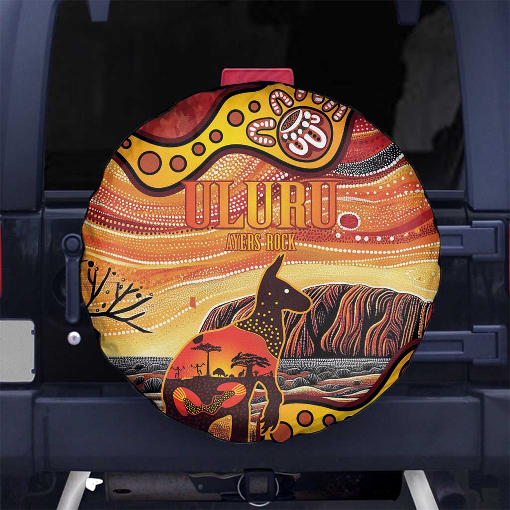 Northern Territory Uluru Spare Tire Cover Ayers Rock Kangaroo Aboriginal Art