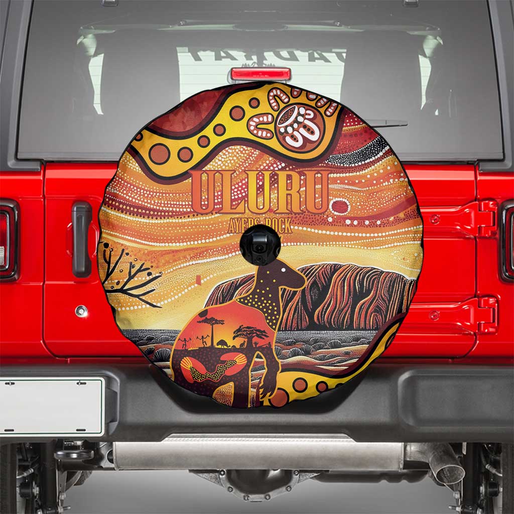 Northern Territory Uluru Spare Tire Cover Ayers Rock Kangaroo Aboriginal Art