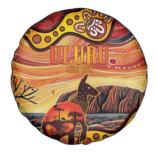 Northern Territory Uluru Spare Tire Cover Ayers Rock Kangaroo Aboriginal Art