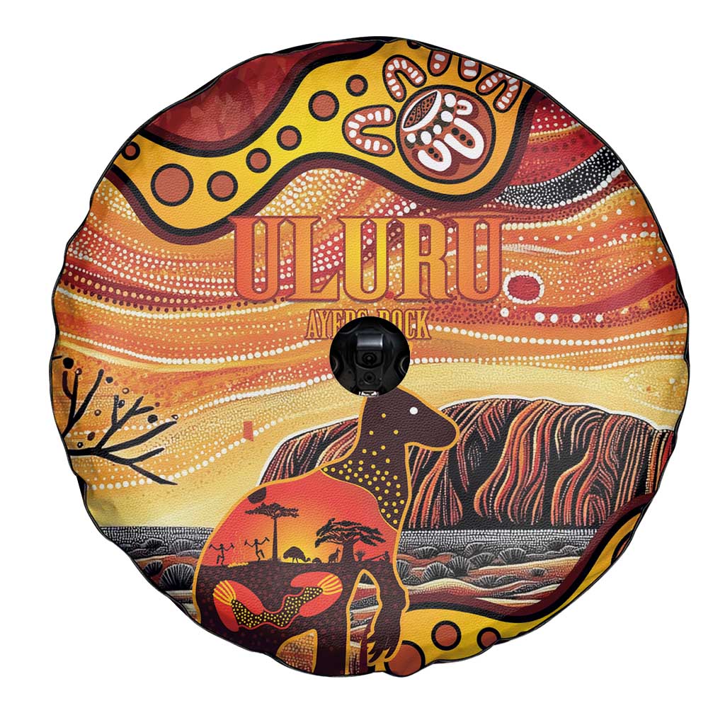 Northern Territory Uluru Spare Tire Cover Ayers Rock Kangaroo Aboriginal Art