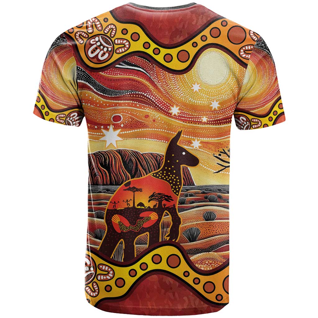 Northern Territory Uluru T Shirt Ayers Rock Kangaroo Aboriginal Art