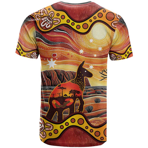 Northern Territory Uluru T Shirt Ayers Rock Kangaroo Aboriginal Art