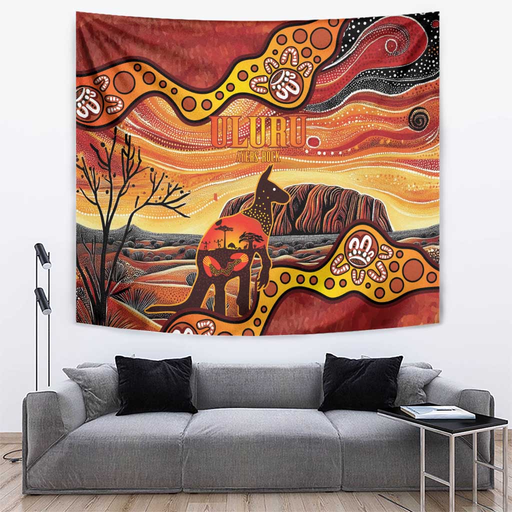 Northern Territory Uluru Tapestry Ayers Rock Kangaroo Aboriginal Art