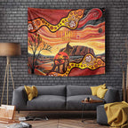 Northern Territory Uluru Tapestry Ayers Rock Kangaroo Aboriginal Art