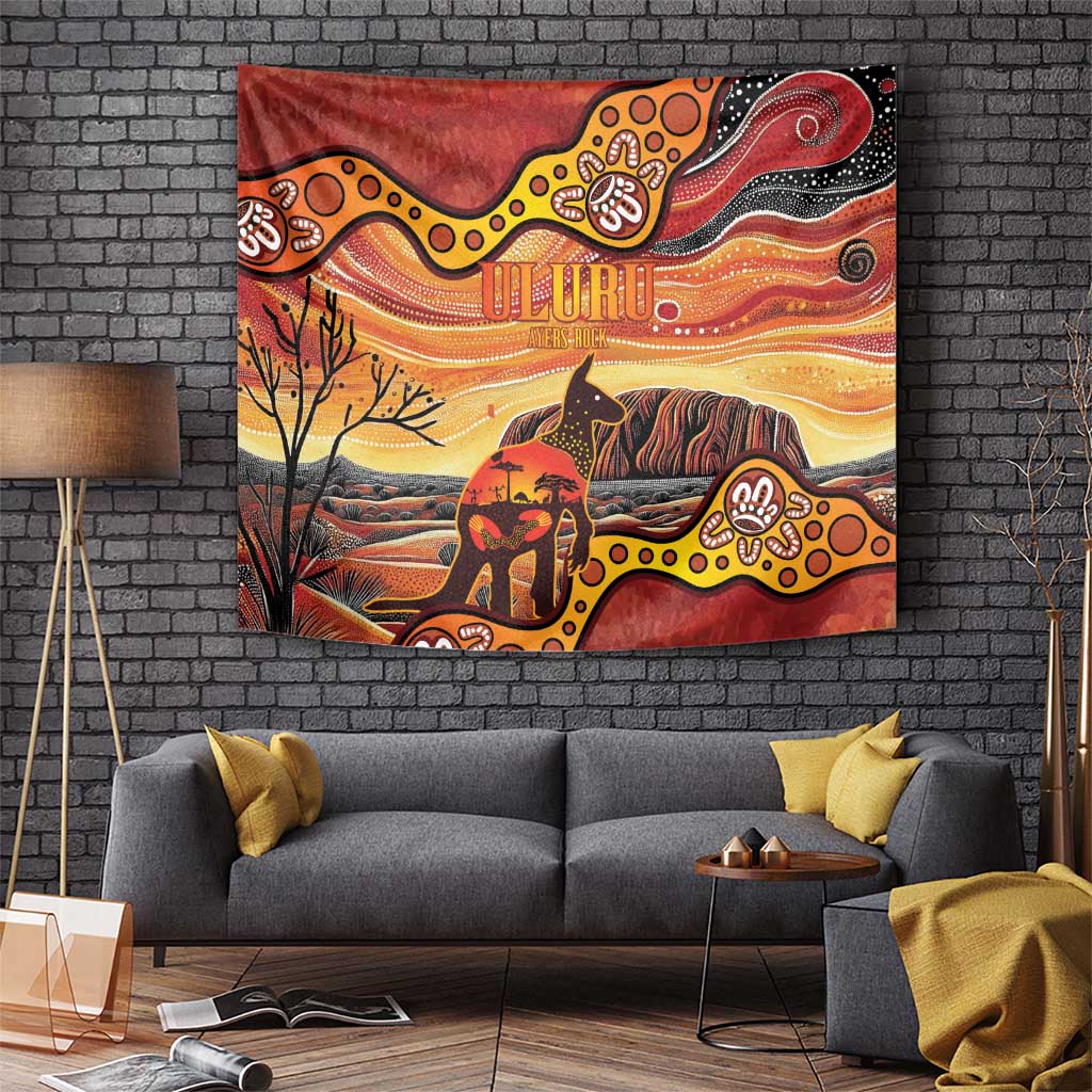 Northern Territory Uluru Tapestry Ayers Rock Kangaroo Aboriginal Art