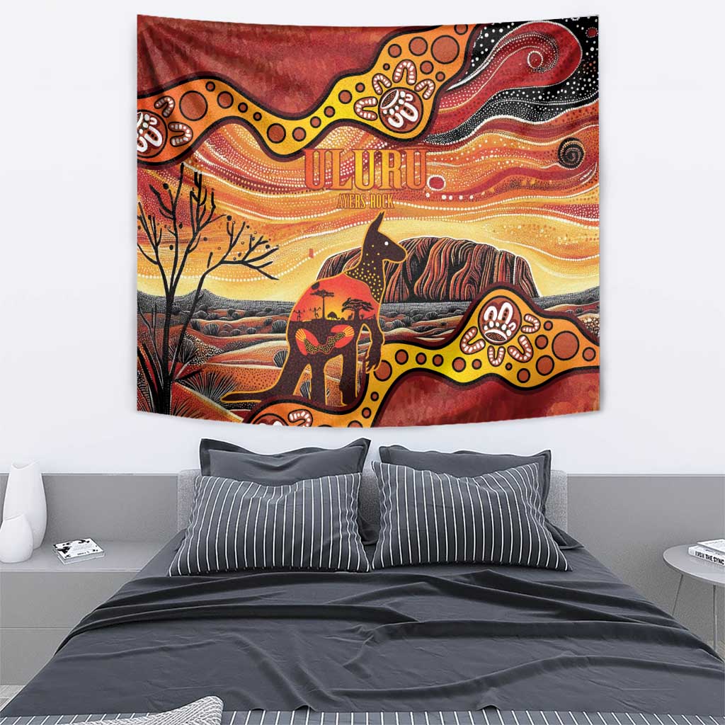 Northern Territory Uluru Tapestry Ayers Rock Kangaroo Aboriginal Art