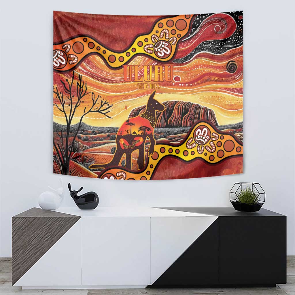 Northern Territory Uluru Tapestry Ayers Rock Kangaroo Aboriginal Art