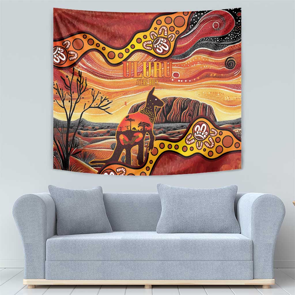 Northern Territory Uluru Tapestry Ayers Rock Kangaroo Aboriginal Art