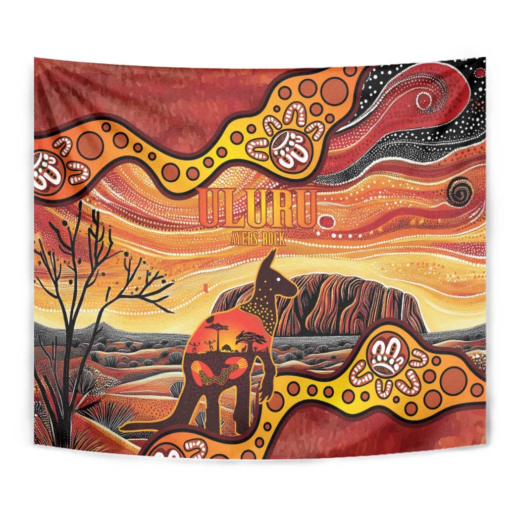 Northern Territory Uluru Tapestry Ayers Rock Kangaroo Aboriginal Art