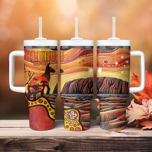 Northern Territory Uluru Tumbler With Handle Ayers Rock Kangaroo Aboriginal Art