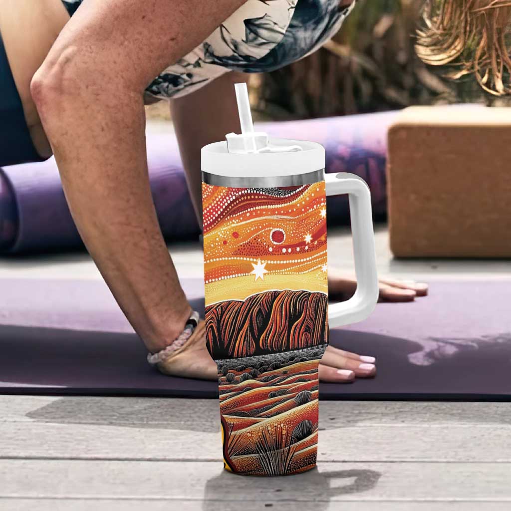 Northern Territory Uluru Tumbler With Handle Ayers Rock Kangaroo Aboriginal Art