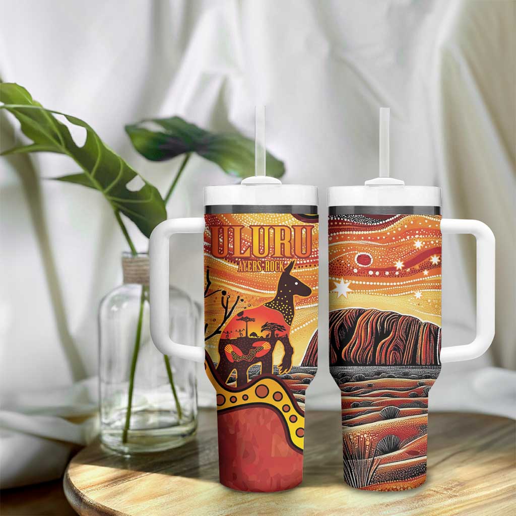Northern Territory Uluru Tumbler With Handle Ayers Rock Kangaroo Aboriginal Art