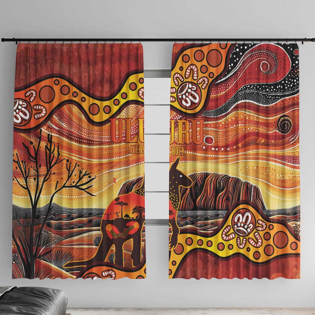 Northern Territory Uluru Window Curtain Ayers Rock Kangaroo Aboriginal Art