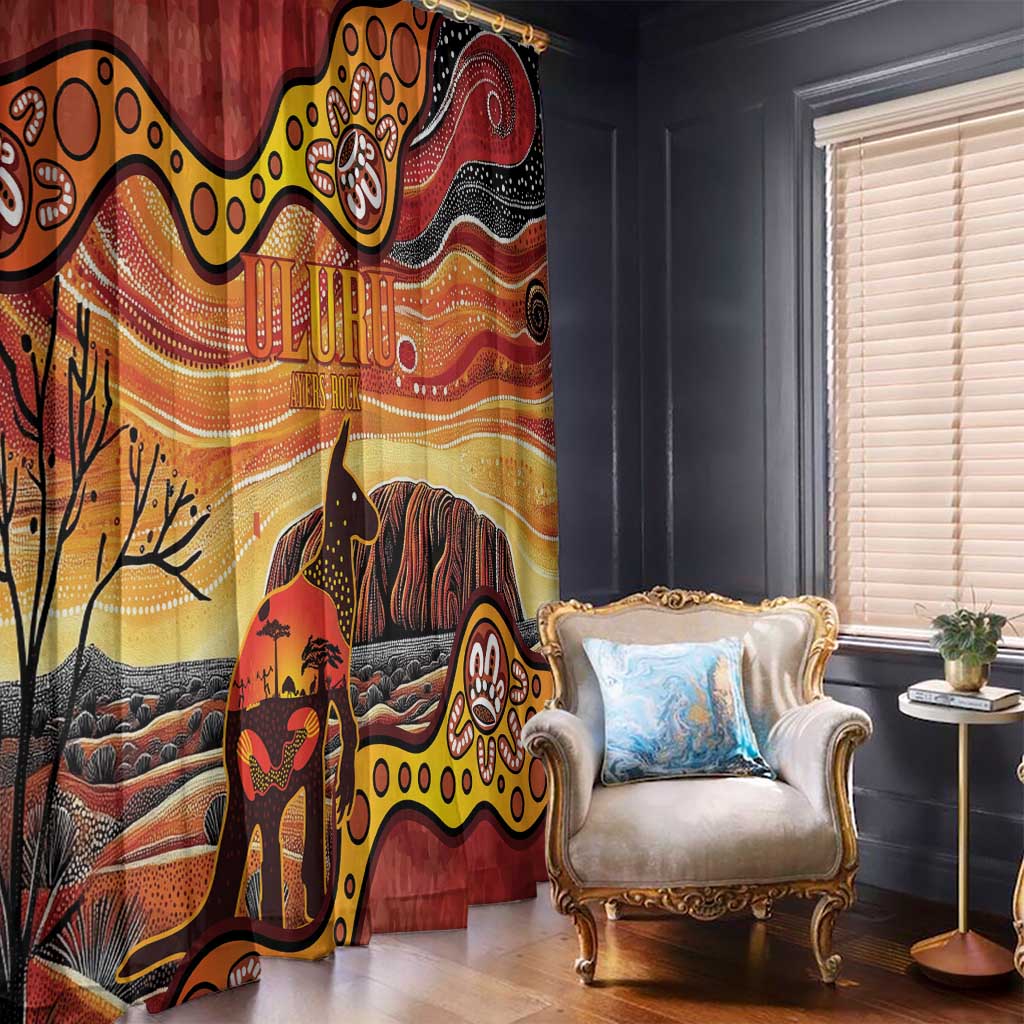 Northern Territory Uluru Window Curtain Ayers Rock Kangaroo Aboriginal Art