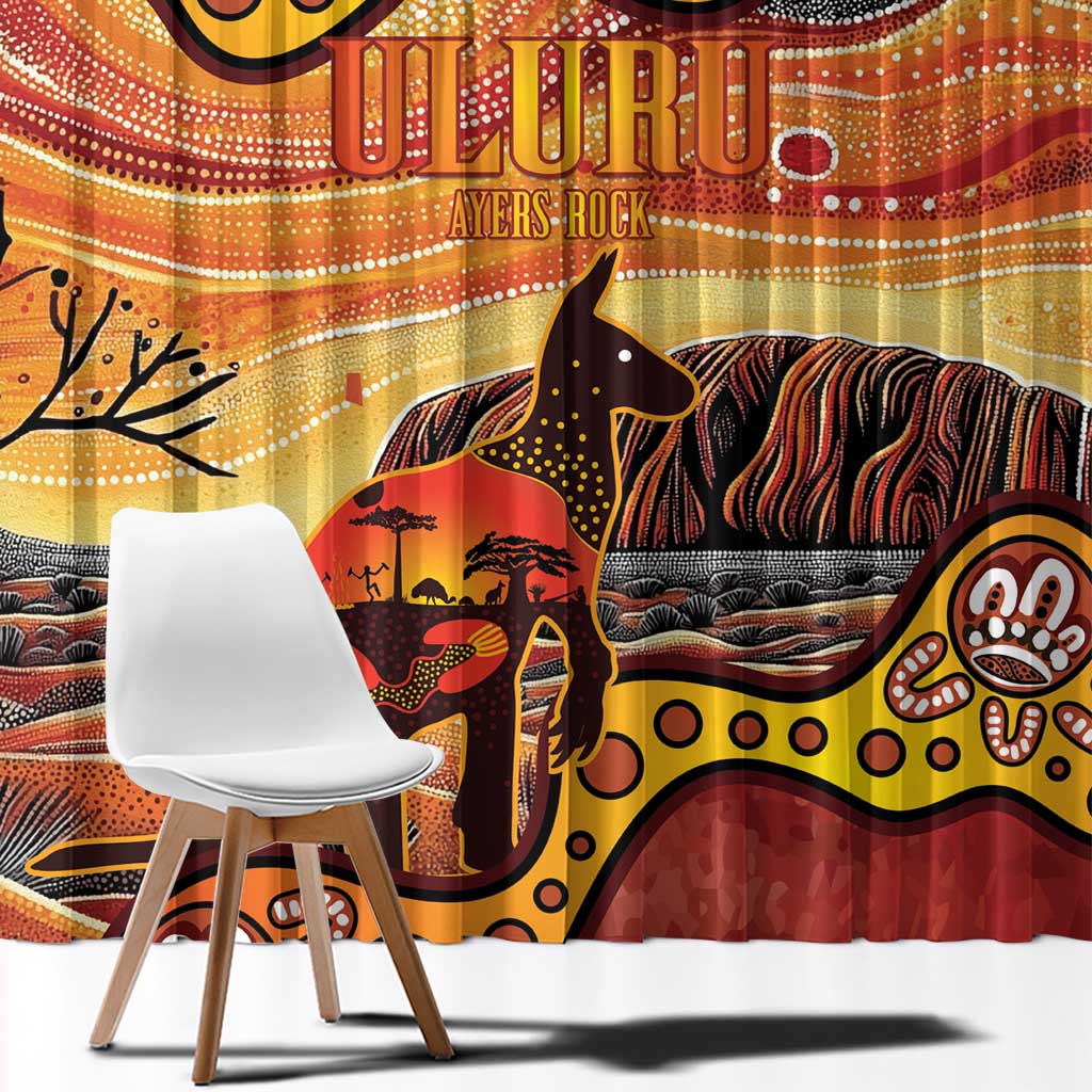 Northern Territory Uluru Window Curtain Ayers Rock Kangaroo Aboriginal Art