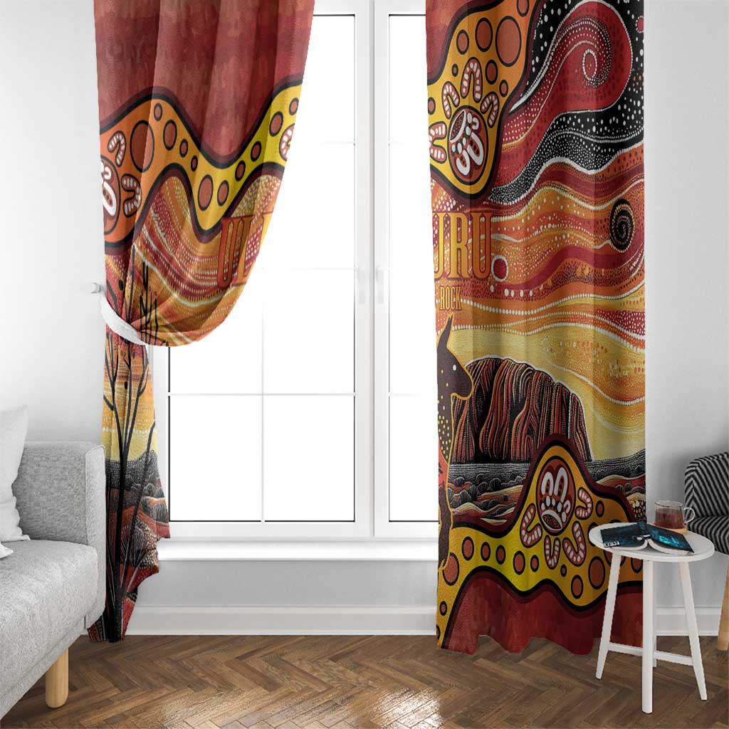 Northern Territory Uluru Window Curtain Ayers Rock Kangaroo Aboriginal Art