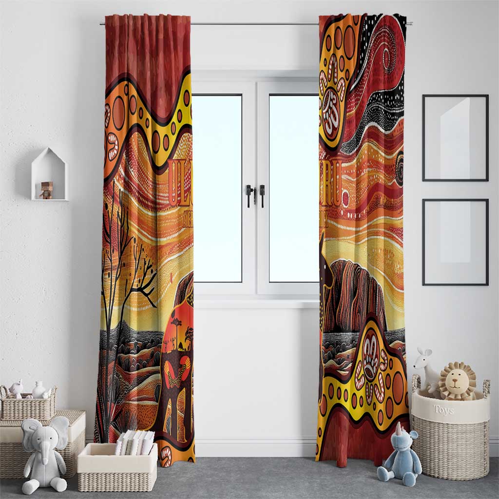 Northern Territory Uluru Window Curtain Ayers Rock Kangaroo Aboriginal Art