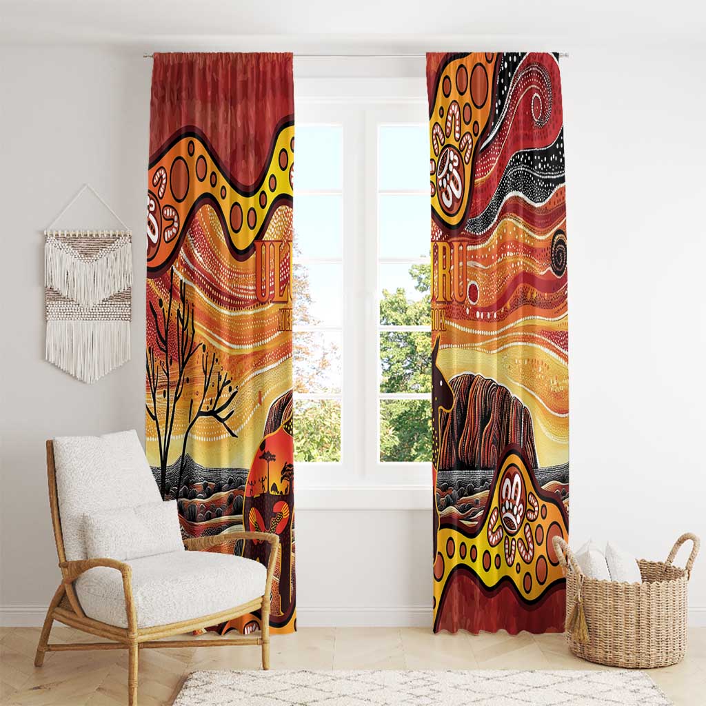 Northern Territory Uluru Window Curtain Ayers Rock Kangaroo Aboriginal Art