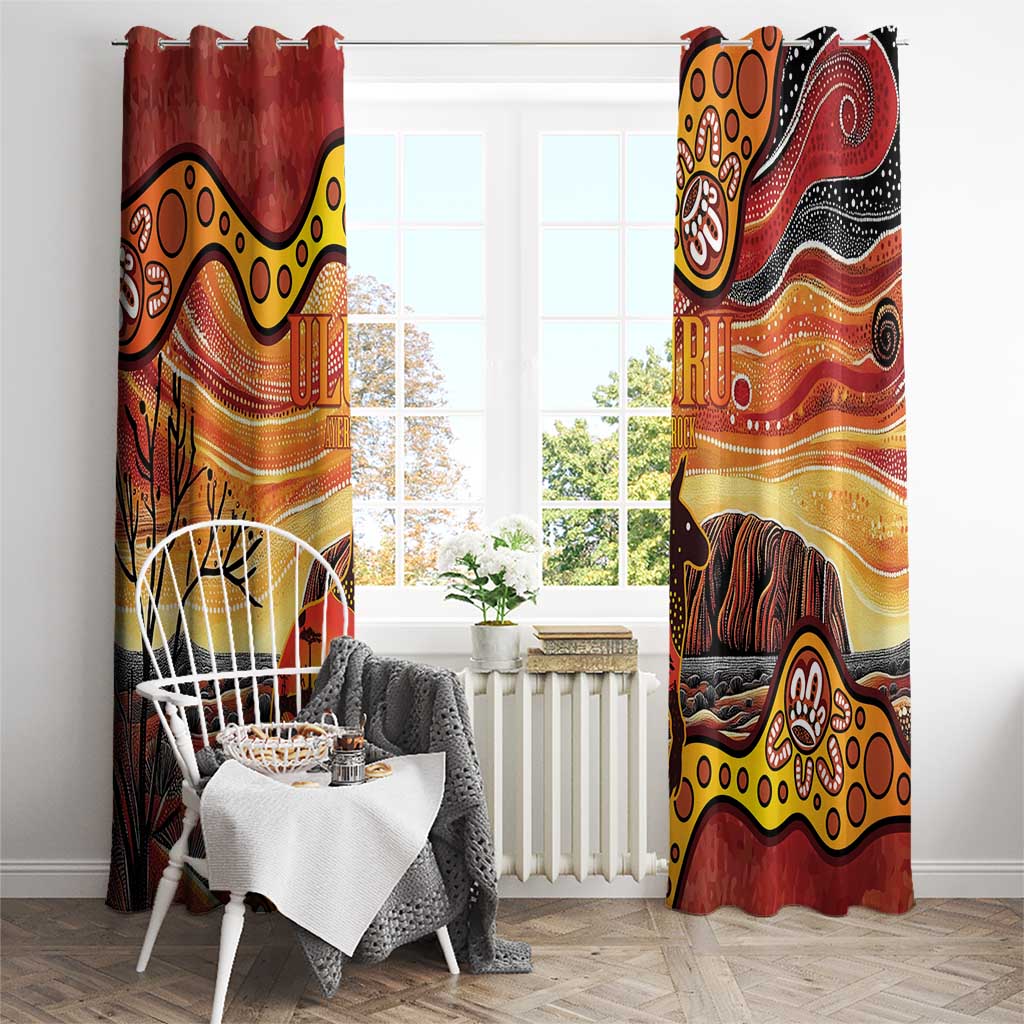 Northern Territory Uluru Window Curtain Ayers Rock Kangaroo Aboriginal Art
