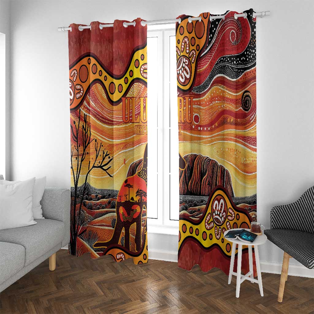 Northern Territory Uluru Window Curtain Ayers Rock Kangaroo Aboriginal Art