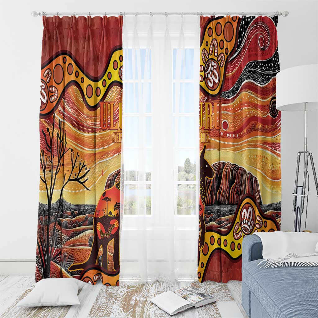 Northern Territory Uluru Window Curtain Ayers Rock Kangaroo Aboriginal Art