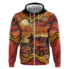 Northern Territory Uluru Zip Hoodie Ayers Rock Kangaroo Aboriginal Art