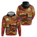 Northern Territory Uluru Zip Hoodie Ayers Rock Kangaroo Aboriginal Art