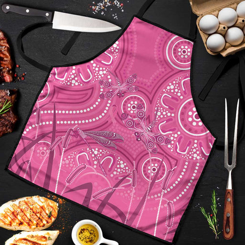 Australia Indigenous Pink Month Apron Breast Cancer Aboriginal Dragonflies Ribbon - Aussie Hoodie