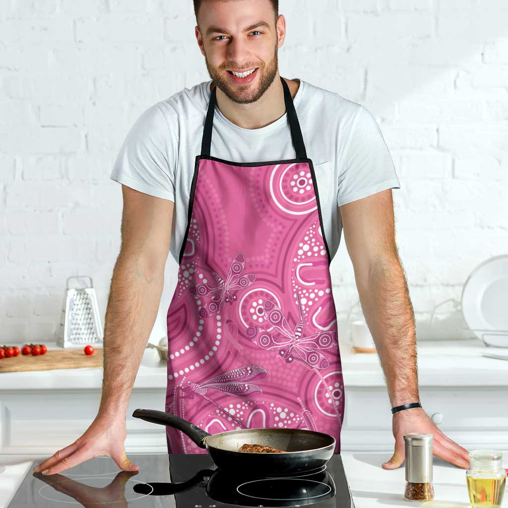 Australia Indigenous Pink Month Apron Breast Cancer Aboriginal Dragonflies Ribbon - Aussie Hoodie
