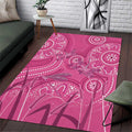 Australia Indigenous Pink Month Area Rug Breast Cancer Aboriginal Dragonflies Ribbon - Aussie Hoodie