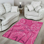 Australia Indigenous Pink Month Area Rug Breast Cancer Aboriginal Dragonflies Ribbon - Aussie Hoodie