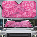 Australia Indigenous Pink Month Auto Sun Shade Breast Cancer Aboriginal Dragonflies Ribbon - Aussie Hoodie
