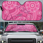 Australia Indigenous Pink Month Auto Sun Shade Breast Cancer Aboriginal Dragonflies Ribbon - Aussie Hoodie