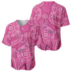 Australia Indigenous Pink Month Baseball Jersey Breast Cancer Aboriginal Dragonflies Ribbon - Aussie Hoodie