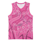 Australia Indigenous Pink Month Basketball Jersey Breast Cancer Aboriginal Dragonflies Ribbon - Aussie Hoodie