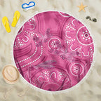 Australia Indigenous Pink Month Beach Blanket Breast Cancer Aboriginal Dragonflies Ribbon - Aussie Hoodie