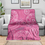 Australia Indigenous Pink Month Blanket Breast Cancer Aboriginal Dragonflies Ribbon - Aussie Hoodie