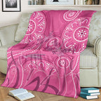 Australia Indigenous Pink Month Blanket Breast Cancer Aboriginal Dragonflies Ribbon - Aussie Hoodie