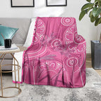 Australia Indigenous Pink Month Blanket Breast Cancer Aboriginal Dragonflies Ribbon - Aussie Hoodie