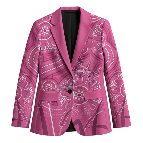 Australia Indigenous Pink Month Blazer Breast Cancer Aboriginal Dragonflies Ribbon - Aussie Hoodie