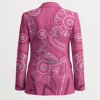 Australia Indigenous Pink Month Blazer Breast Cancer Aboriginal Dragonflies Ribbon - Aussie Hoodie
