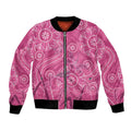 Australia Indigenous Pink Month Bomber Jacket Breast Cancer Aboriginal Dragonflies Ribbon - Aussie Hoodie