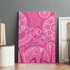 Australia Indigenous Pink Month Canvas Wall Art Breast Cancer Aboriginal Dragonflies Ribbon - Aussie Hoodie