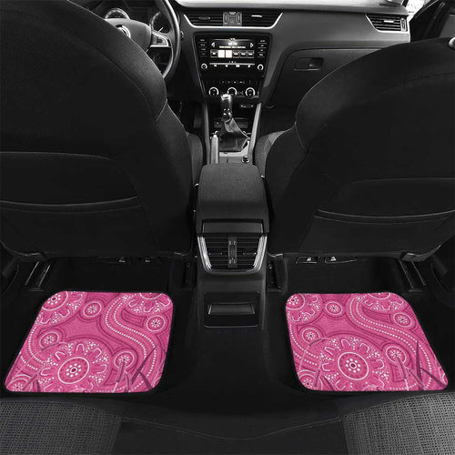 Australia Indigenous Pink Month Car Mats Breast Cancer Aboriginal Dragonflies Ribbon - Aussie Hoodie