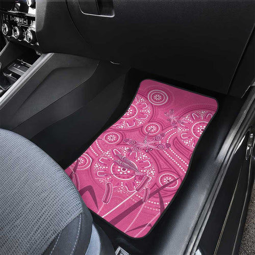 Australia Indigenous Pink Month Car Mats Breast Cancer Aboriginal Dragonflies Ribbon - Aussie Hoodie