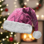 Australia Indigenous Pink Month Christmas Santa Hat Breast Cancer Aboriginal Dragonflies Ribbon - Aussie Hoodie